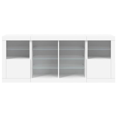 vidaXL Sideboard mit LED-Leuchten Weiß 163x37x67 cm