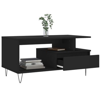 vidaXL Couchtisch Schwarz 90x49x45 cm Holzwerkstoff