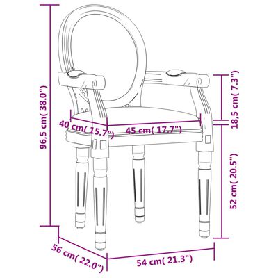 vidaXL Esszimmerstuhl 54x56x96,5 cm Leinen