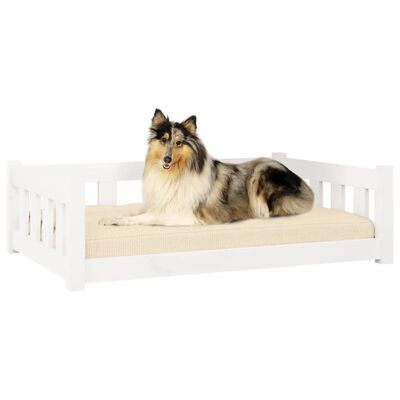 vidaXL Hundebett Weiß 95,5x65,5x28 cm Massivholz Kiefer