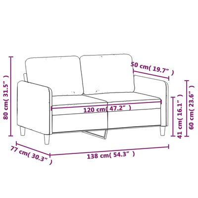 vidaXL 2-Sitzer-Sofa Gelb 120 cm Samt