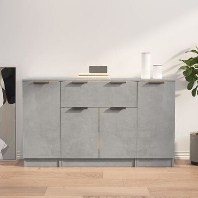 vidaXL Sideboards 3 Stk. Betongrau Holzwerkstoff