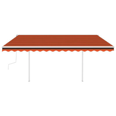 vidaXL Markise Manuell Einziehbar mit Pfosten 4x3 m Orange & Braun