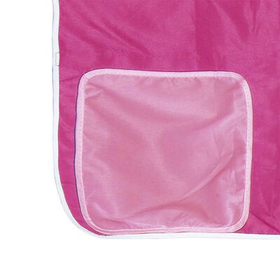 vidaXL Etagenbett mit Rutsche und Gardinen Rosa 80x200 cm