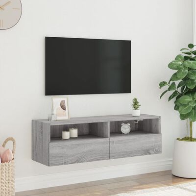 vidaXL TV-Wandschrank Grau Sonoma 100x30x30 cm Holzwerkstoff