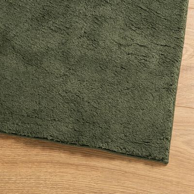 vidaXL Teppich HUARTE Kurzflor Weich und Waschbar Waldgrün 60x110 cm