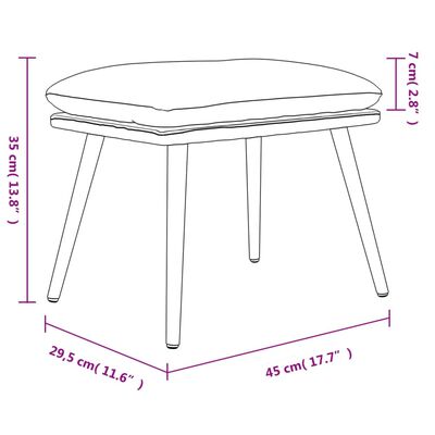 vidaXL Fußhocker Creme 45x29,5x35 cm Stoff und Kunstleder