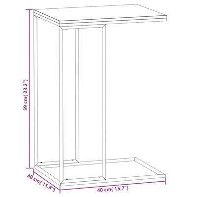 vidaXL Beistelltisch Schwarz 40x30x59 cm Holzwerkstoff