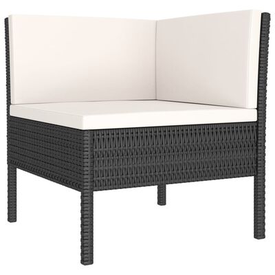 vidaXL 12-tlg. Garten-Lounge-Set mit Auflagen Poly Rattan Schwarz