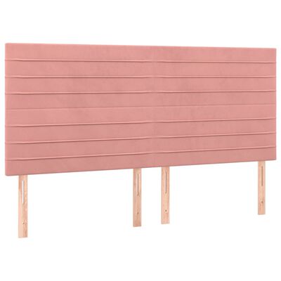 vidaXL Kopfteile 4 Stk. Rosa 90x5x78/88 cm Samt