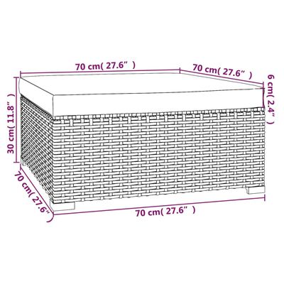 vidaXL 6-tlg. Garten-Lounge-Set mit Auflagen Poly Rattan Braun