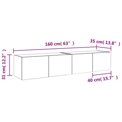 vidaXL TV-Wandschränke mit LED-Leuchten 2 Stk. Braun Eichen-Optik