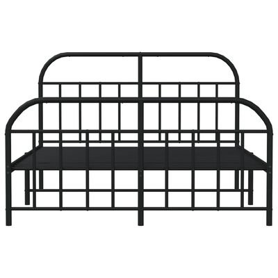 vidaXL Metallbett ohne Matratze mit Fußteil Schwarz 160x200 cm