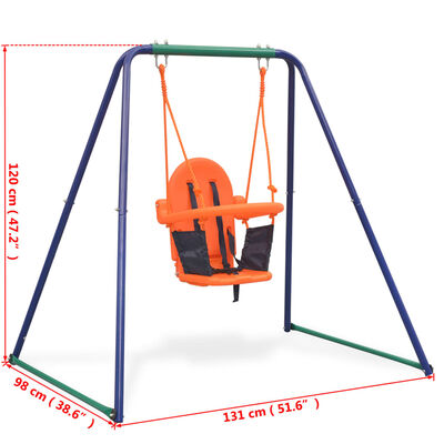 vidaXL 2-in-1 Einzelschaukel und Babyschaukel Orange