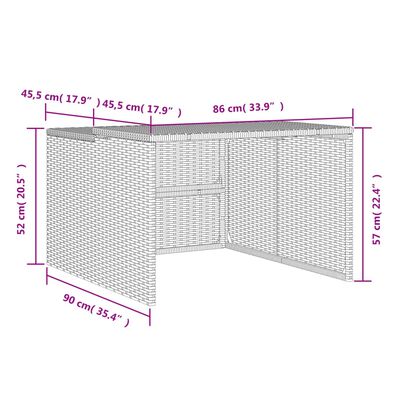 vidaXL Mähroboter-Garage Beige 86x90x52/57 cm Poly Rattan