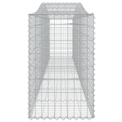 vidaXL Gabionen mit Hochbogen 9 Stk. 400x50x80/100cm Verzinktes Eisen