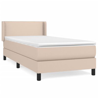 vidaXL Boxspringbett Matratze Cappuccino-Braun 100x200cm Kunstleder