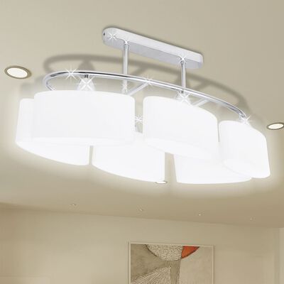 vidaXL Deckenlampe mit ellipsenförmigen Glasschirmen 4 Stk. E14