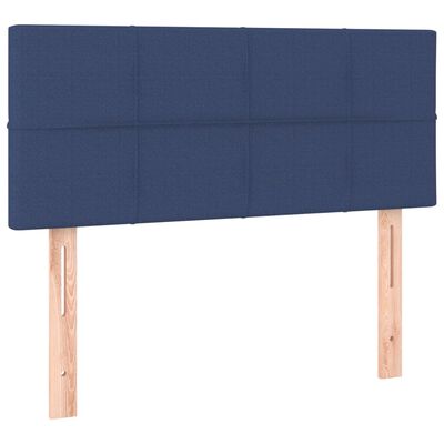 vidaXL Boxspringbett mit Matratze & LED Blau 90x200 cm Stoff