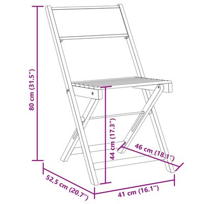 vidaXL Gartenstühle 4 Stk. Klappbar Cremeweiß Stoff und Massivholz