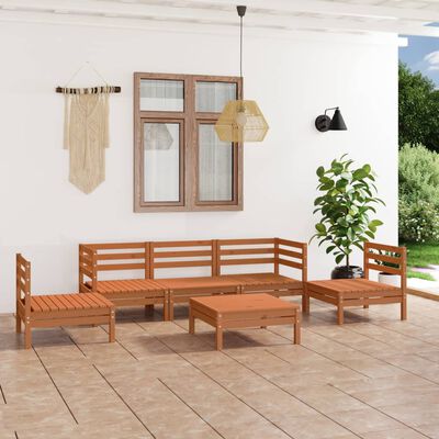 vidaXL 6-tlg. Garten-Lounge-Set Honigbraun Massivholz Kiefer