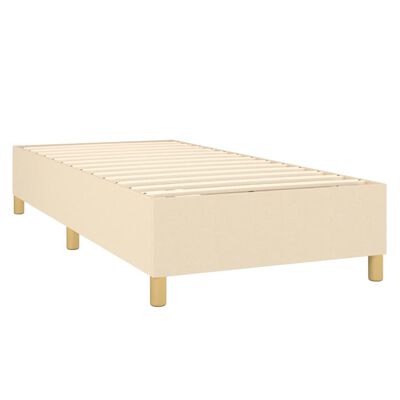 vidaXL Boxspringbett mit Matratze Creme 90x200 cm Stoff