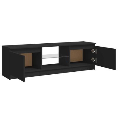 vidaXL TV-Schrank mit LED-Leuchten Schwarz 120x30x35,5 cm