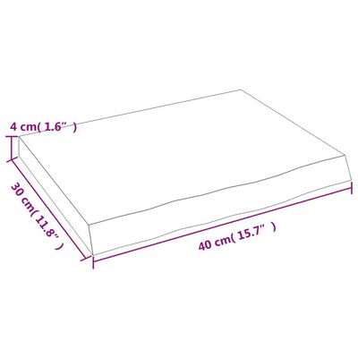 vidaXL Waschtischplatte Dunkelbraun 40x30x(2-4)cm Massivholz Behandelt