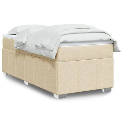 vidaXL Boxspringbett mit Matratze Creme 80x200 cm Stoff