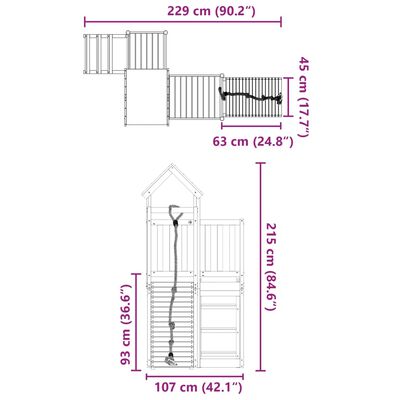 vidaXL Spielturm Imprägniertes Kiefernholz