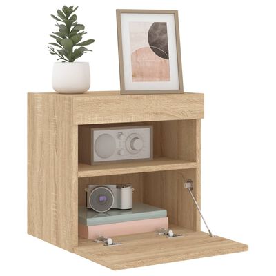 vidaXL TV-Wandschrank mit LED-Leuchten Sonoma-Eiche 40x30x40 cm