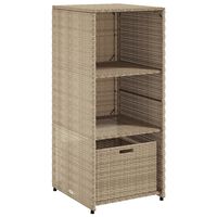 vidaXL Gartenschrank Beige 50x55x115 cm Poly Rattan