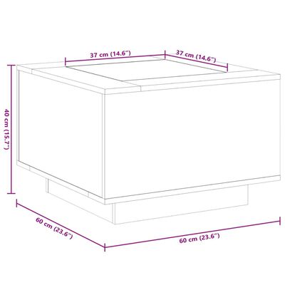 vidaXL LED-Couchtisch Betongrau 60x60x40 cm Holzwerkstoff