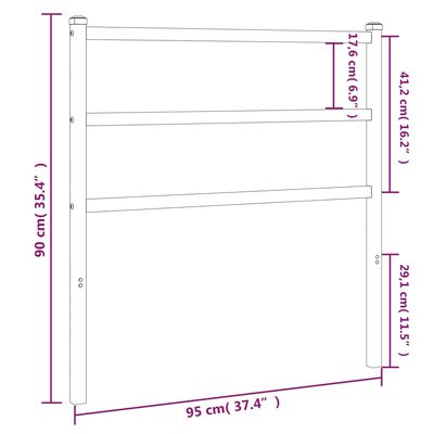 vidaXL Kopfteil Metall Schwarz 90 cm