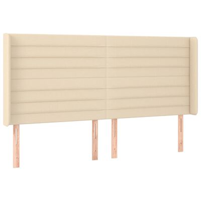 vidaXL Kopfteil mit Ohren Creme 203x16x118/128 cm Stoff