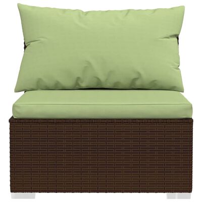 vidaXL 9-tlg. Garten-Lounge-Set mit Kissen Braun Poly Rattan