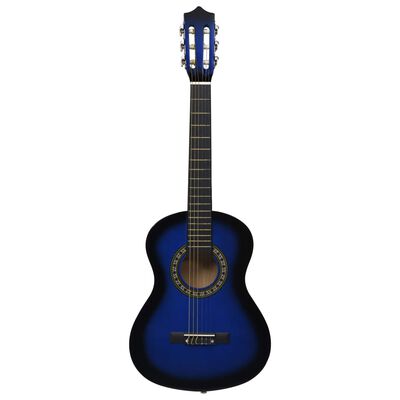 vidaXL 8-tlg. Klassikgitarren-Set für Anfänger Blau 1/2 34"