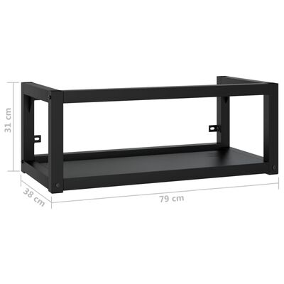 vidaXL Badezimmer Wand-Waschtischgestell Schwarz 79x38x31 cm Eisen