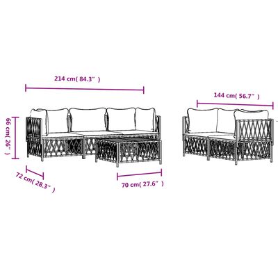 vidaXL 6-tlg. Garten-Lounge-Set mit Kissen Anthrazit Stahl