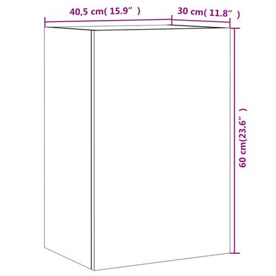 vidaXL TV-Wandschränke 2 Stk. Braun Eiche-Optik 40,5x30x60 cm