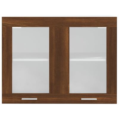 vidaXL Hängeschrank Glas Braun Eichen-Optik 80x31x60 cm Holzwerkstoff