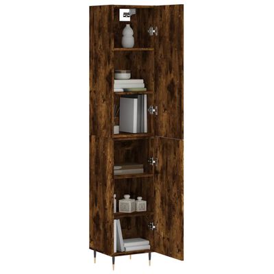 vidaXL Highboard Räuchereiche 34,5x34x180 cm Holzwerkstoff