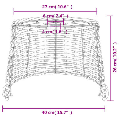 vidaXL Lampenschirm Weiß Ø40x26 cm Korbweide