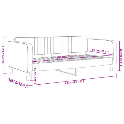 vidaXL Tagesbett Dunkelgrün 90x200 cm Samt