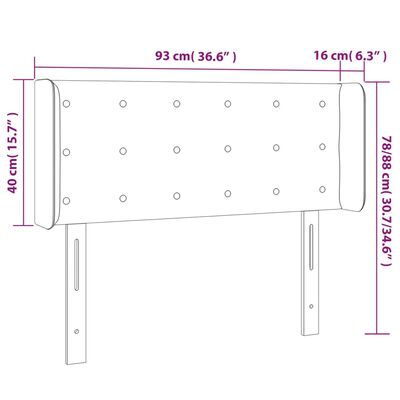 vidaXL Kopfteil mit Ohren Hellgrau 93x16x78/88 cm Stoff