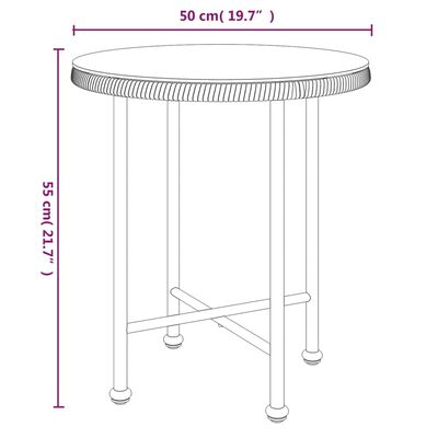 vidaXL Esstisch Ø50 cm Hartglas und Stahl