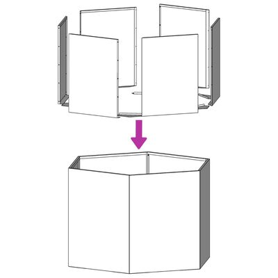 vidaXL Pflanzkübel Sechseckig 46x40x45 Cortenstahl