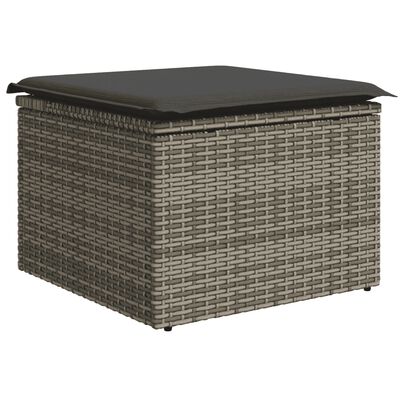 vidaXL 9-tlg. Garten-Sofagarnitur mit Kissen Grau Poly Rattan