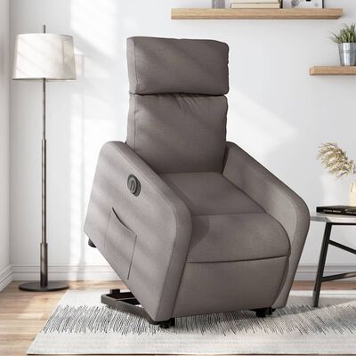 vidaXL Relaxsessel mit Aufstehhilfe Elektrisch Taupe Stoff