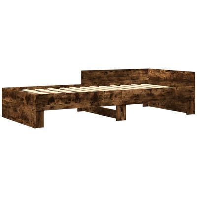 vidaXL Bettgestell ohne Matratze Räuchereiche 100x200 cm Holzwerkstoff